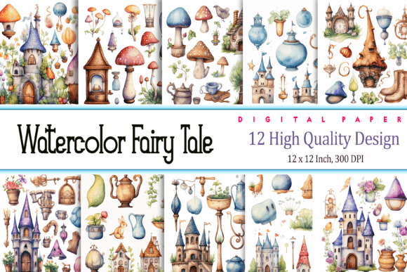 Download Watercolor Fairy Tale Pattern - Watercolor fairy tale Collection