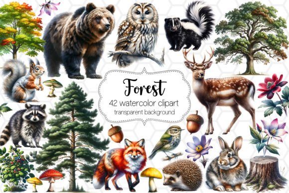 Download Forest Animal Cliparts - Woodland PNGs - Animal clipart Collection