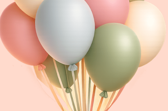 Download 3D Pastel Balloon Bouquet Clipart Collec - Pastel Collection