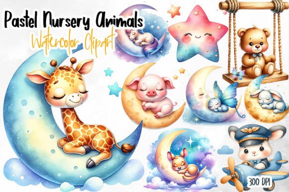Download Pastel Nursery Animals Clipart - Pastel Collection