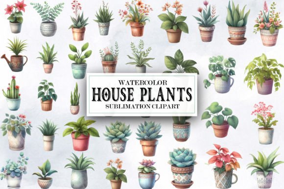 Download Watercolor House Plants Clipart Bundle - Plant Collection