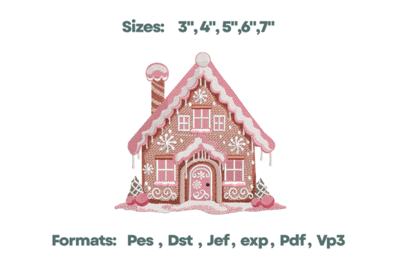Download Pink Gingerbread House Detailed Motif - Premium Resources