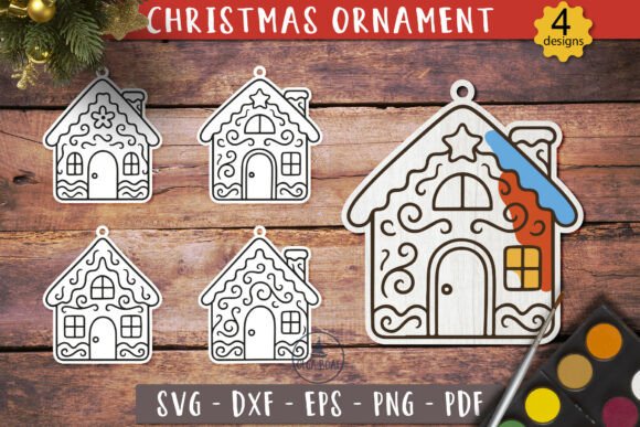Download Gingerbread House Ornament SVG Christmas - Gingerbread house Collection