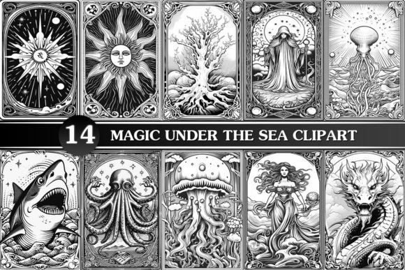 Download Magic Under the Sea.Tarot Card Clipart - Premium Resources