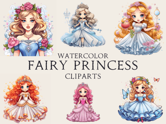 Download Watercolor Fairy Tale Princess Cliparts - Watercolor fairy tale Collection