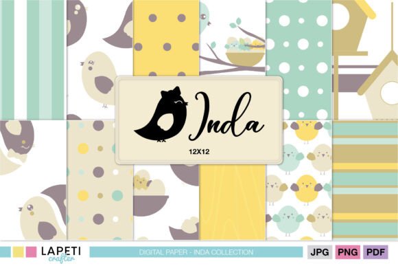 Download Spring Bird Digital Paper Pack 12x12 - Premium Resources